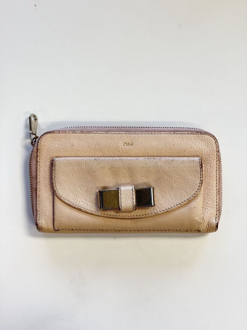 Chloé Lily Blush Pink Leather Zip Around Long Wallet